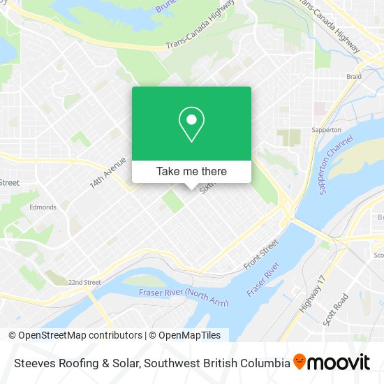 Steeves Roofing & Solar map