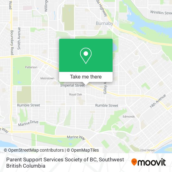 Parent Support Services Society of BC map
