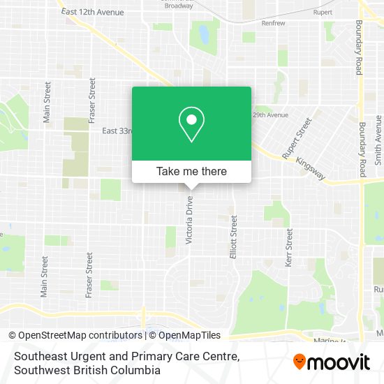 Southeast Urgent and Primary Care Centre map