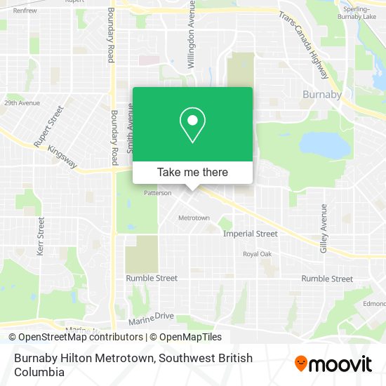 Burnaby Hilton Metrotown map