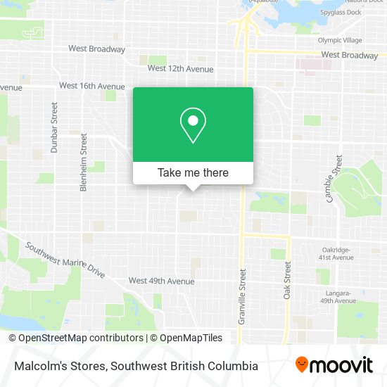 Malcolm's Stores map