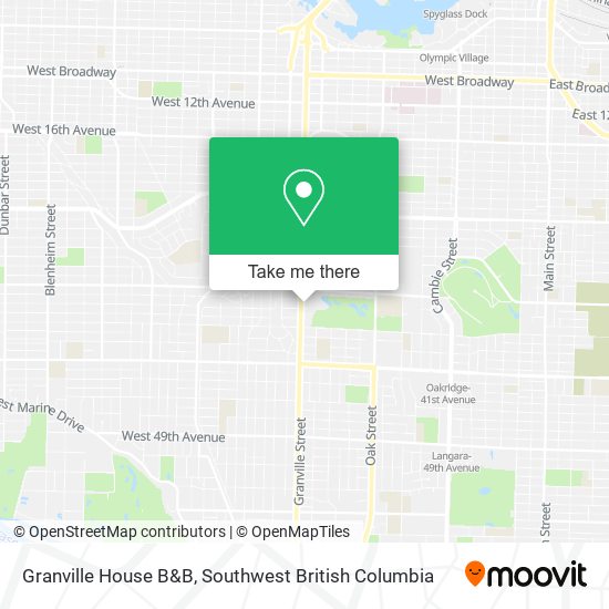 Granville House B&B map