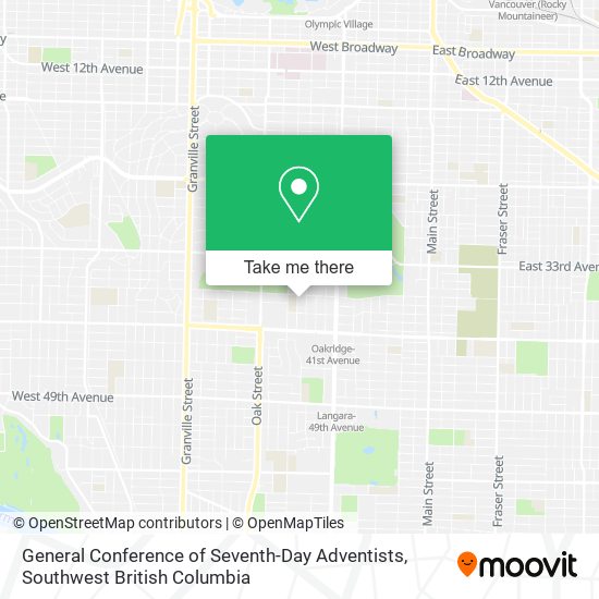 General Conference of Seventh-Day Adventists map