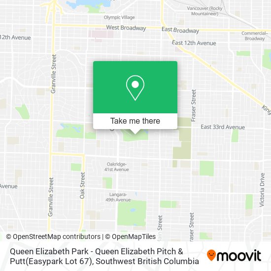 Queen Elizabeth Park - Queen Elizabeth Pitch & Putt(Easypark Lot 67) map