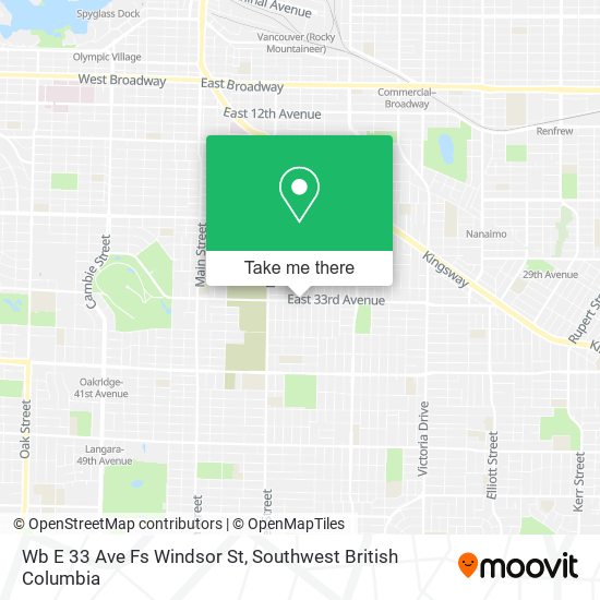 Wb E 33 Ave Fs Windsor St map