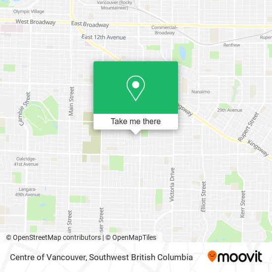 Centre of Vancouver map