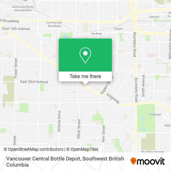 Vancouver Central Bottle Depot map
