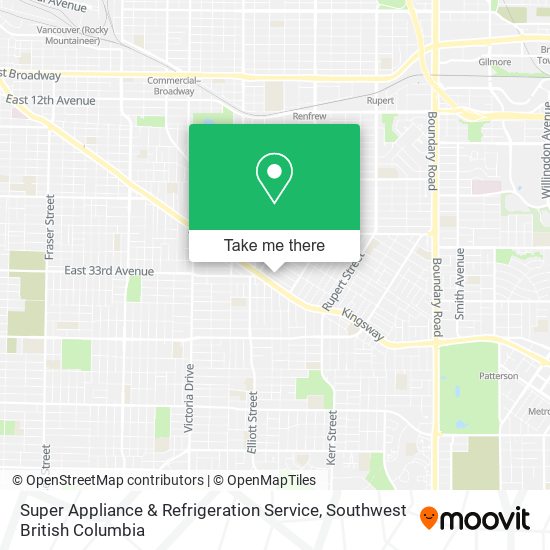 Super Appliance & Refrigeration Service map