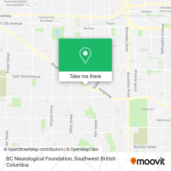 BC Neurological Foundation map