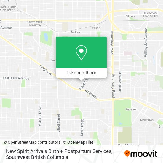 New Spirit Arrivals Birth + Postpartum Services map