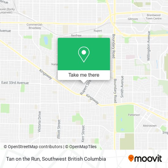 Tan on the Run map