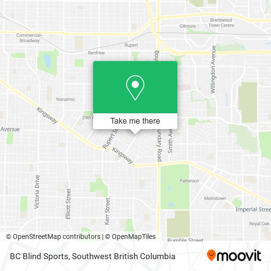 BC Blind Sports map