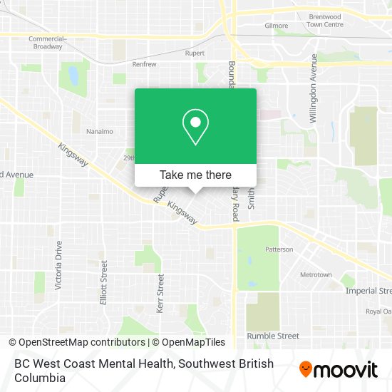 BC West Coast Mental Health map