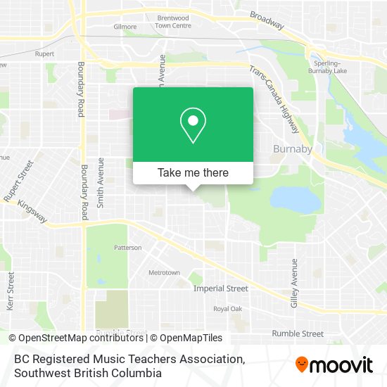 BC Registered Music Teachers Association map