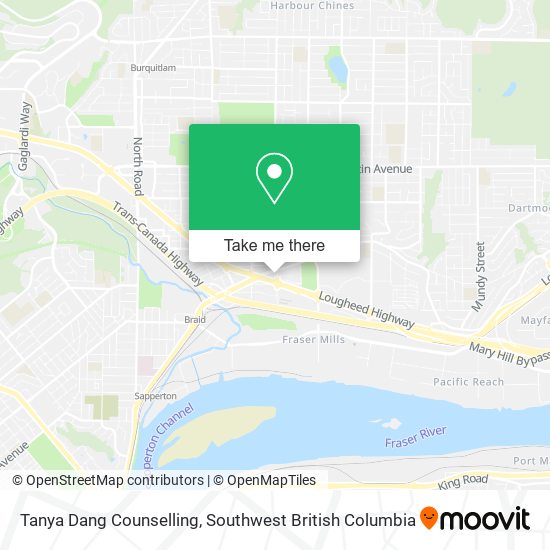 Tanya Dang Counselling map