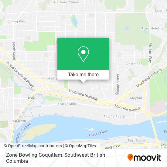 Zone Bowling Coquitlam map