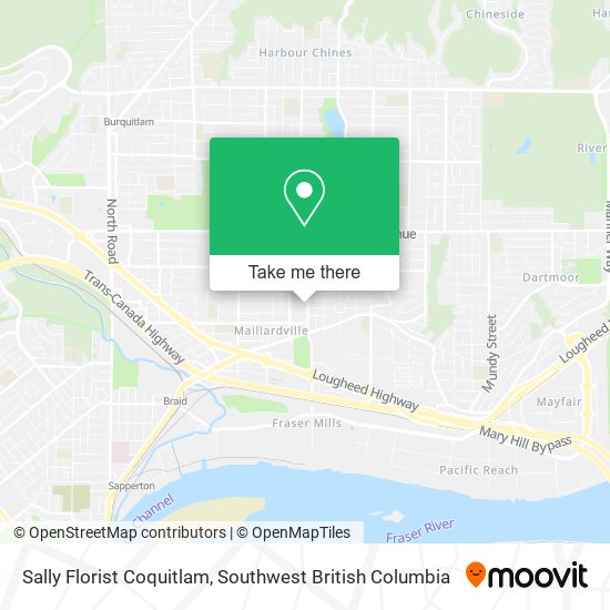 Sally Florist Coquitlam map