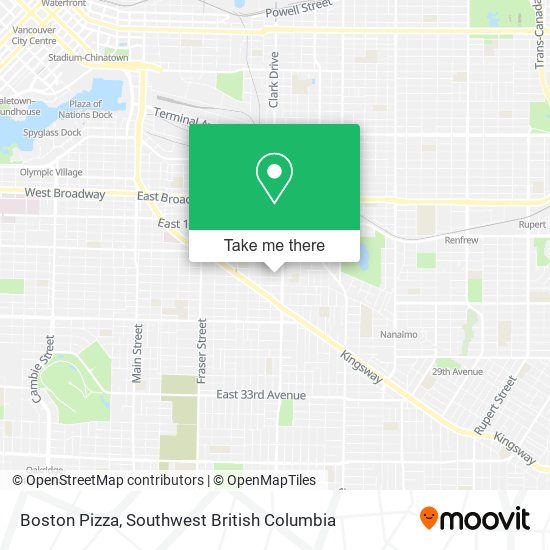 Boston Pizza map