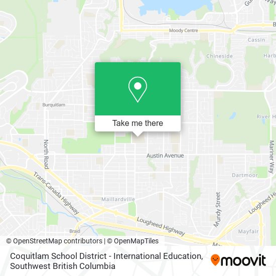 Coquitlam School District - International Education map