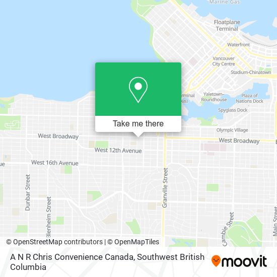 A N R Chris Convenience Canada map