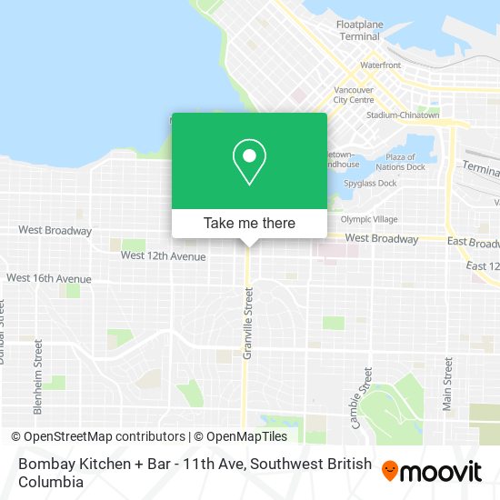 Bombay Kitchen + Bar - 11th Ave plan