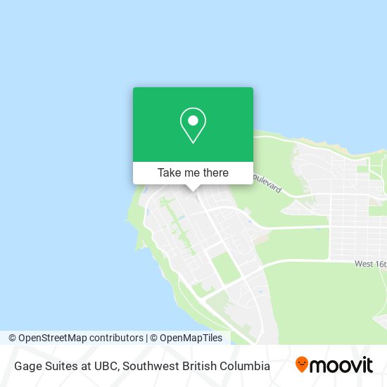 Gage Suites at UBC map