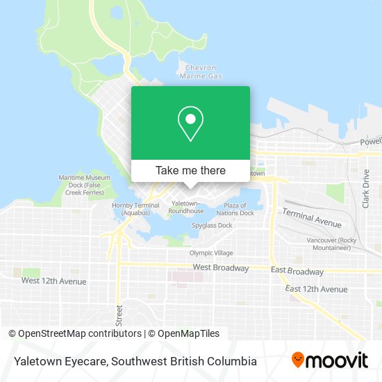 Yaletown Eyecare map