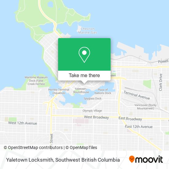 Yaletown Locksmith map