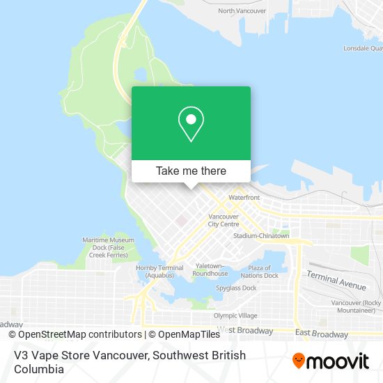 V3 Vape Store Vancouver map