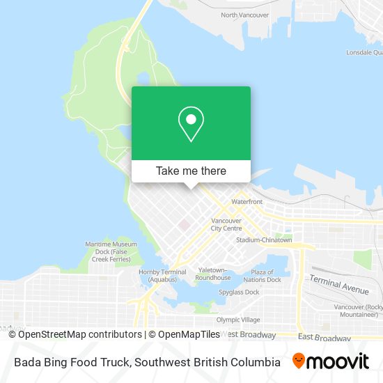 Bada Bing Food Truck map