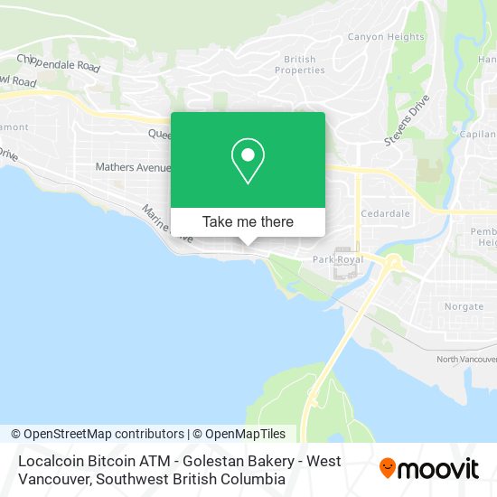 Localcoin Bitcoin ATM - Golestan Bakery - West Vancouver map