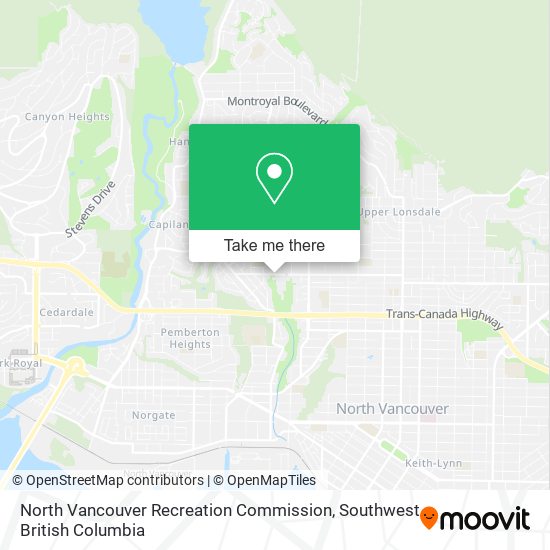 North Vancouver Recreation Commission map