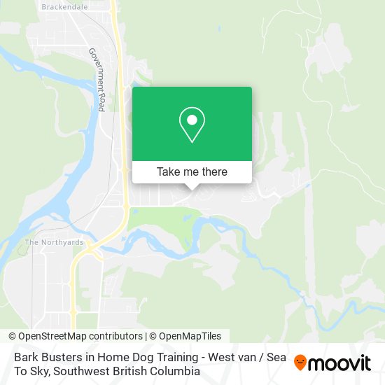 Bark Busters in Home Dog Training - West van / Sea To Sky map