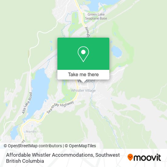 Affordable Whistler Accommodations map