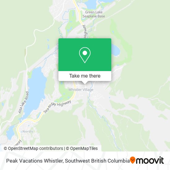 Peak Vacations Whistler map