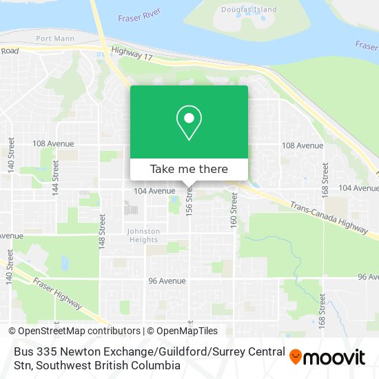 Bus 335 Newton Exchange / Guildford / Surrey Central Stn plan