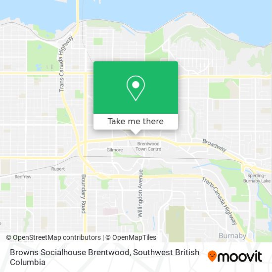 Browns Socialhouse Brentwood map