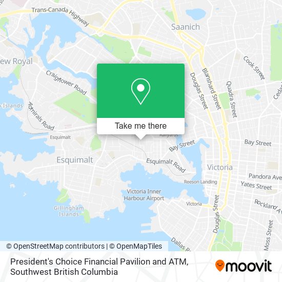 President's Choice Financial Pavilion and ATM map
