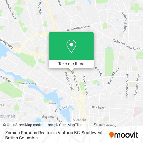 Zamian Parsons Realtor in Victoria BC map