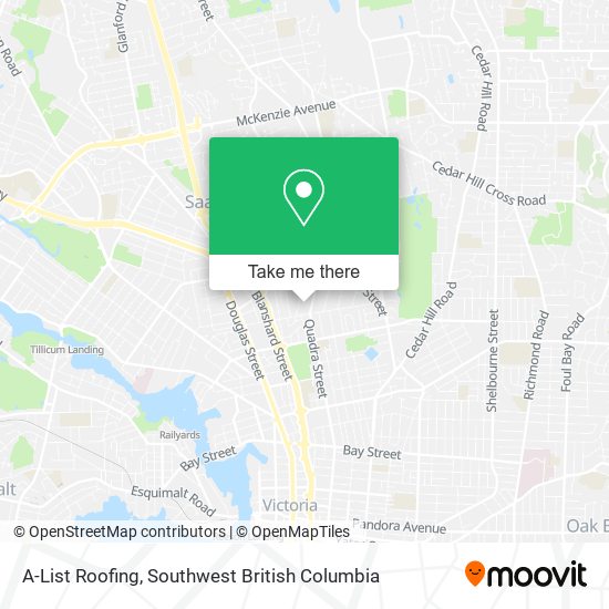 A-List Roofing map