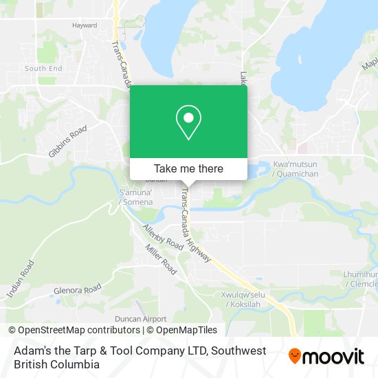Adam's the Tarp & Tool Company LTD map