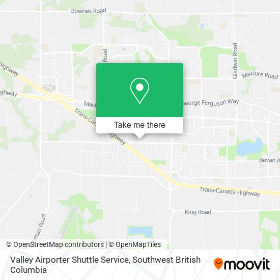 Valley Airporter Shuttle Service map