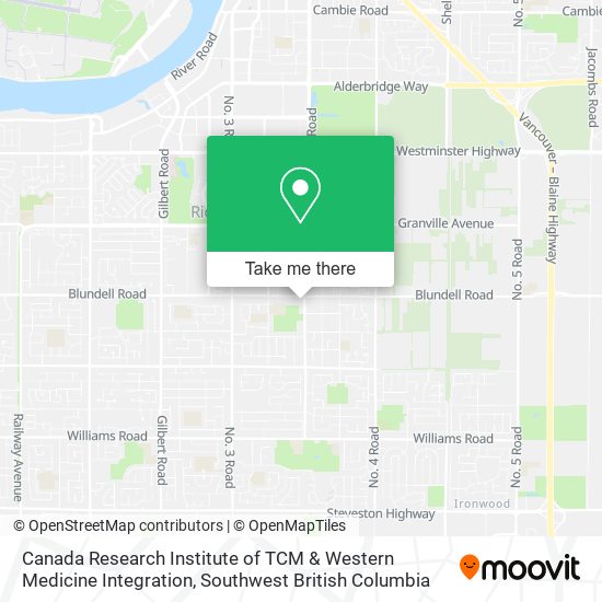 Canada Research Institute of TCM & Western Medicine Integration map