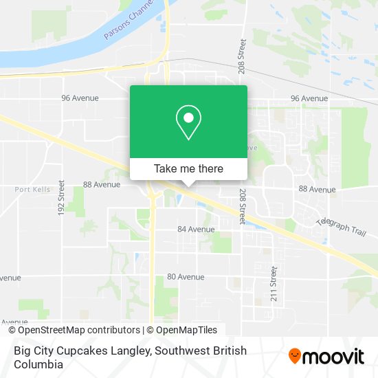 Big City Cupcakes Langley map