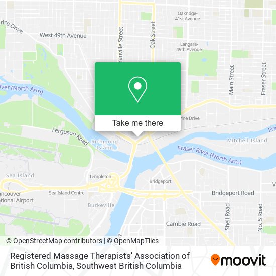 Registered Massage Therapists' Association of British Columbia map