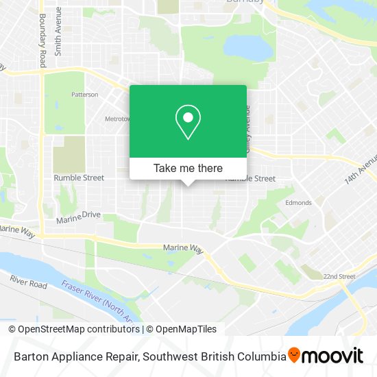 Barton Appliance Repair map