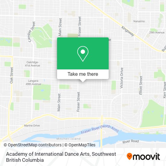 Academy of International Dance Arts map