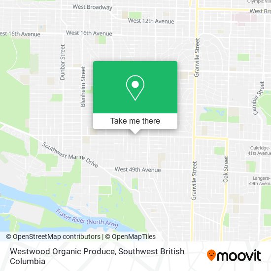 Westwood Organic Produce map
