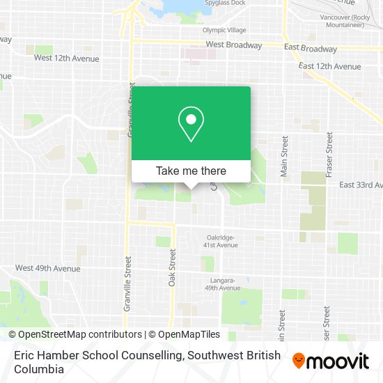 Eric Hamber School Counselling map