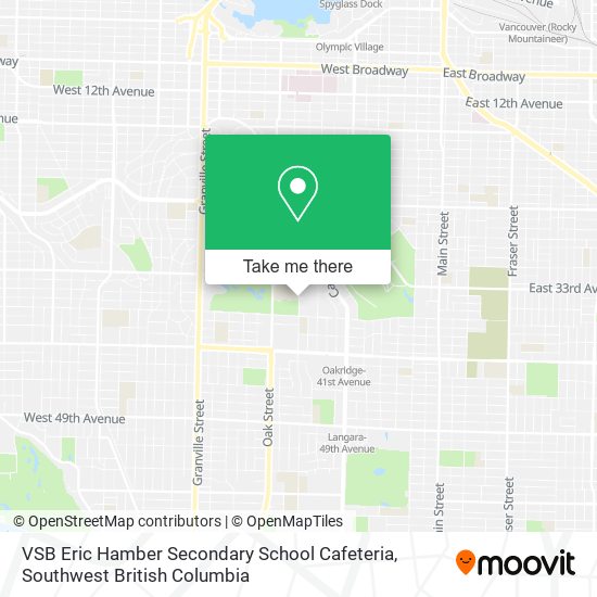 VSB Eric Hamber Secondary School Cafeteria map